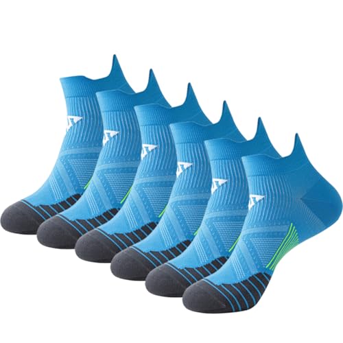 6 Pairs Athletic Ankle Sock for Men and Women Sport Low Cut Compression Running Sock with Ankle Support