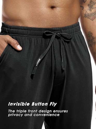 Image of SlumberMee Mens Cooling Pajamas Set Soft Bamboo-like Viscose Short Sleeve Sleepwear 2 Piece Lounge Set for Hot Sleepers