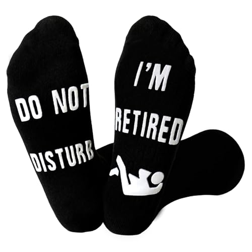 Tmflexe Unisex Cotton Novelty Ankle 'I'm Retired' Funny Socks with Anti Slip Letters Great...