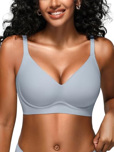 Image of Wireless Jelly Bras for Women No Underwire - S-2XL Seamless Padded T-Shirt Bralette with Support, Comfortable Everyday Bra