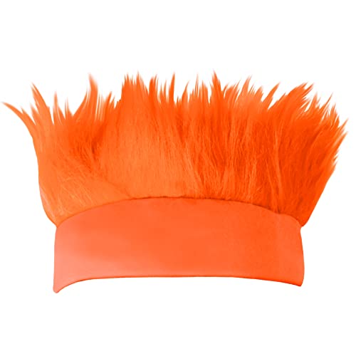 Beistle 1 Count Orange Hairy Headband Hat For Graduation School Spirit Sports Events Tailgate Parties Halloween Costume Accessory (Pack of 2)