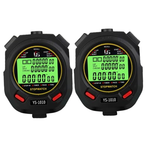 TOYANDONA 2 Piezas Cronógrafo para Cronómetro Deportivo Llamar Capacitación Agua Impermeable Digital Maratón Deportes Cronómetro De Entrenamiento Cronómetros De Juego Abdominales Black