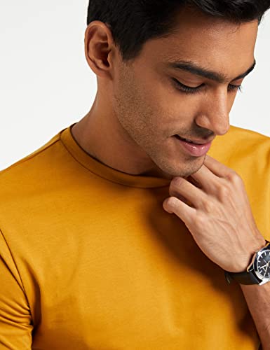 Image of Amazon Brand - Symbol Men's Solid Cotton T Shirt | Round Neck | Half Sleeve | Plain-Regular Fit (Available in Plus Sizes)