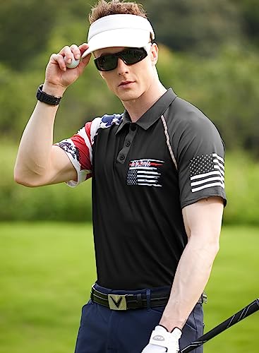 Mainfini Polo Patriótico Negro para Hombre miniatura 3
