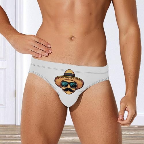BCinco De Mayo Mustache Face Men's Swim Trunks Briefs Swimsuit Swimwear Bathing for Underwear Beach3