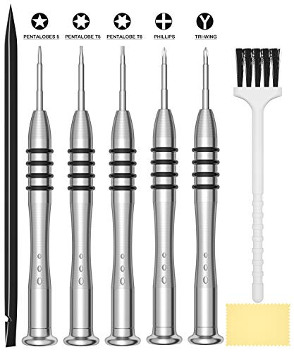 QNINE Screwdriver Set for Apple MacBook Pro Retina 13/15 inch, Include Pentalobe 5, T5, T6, Phillips, Tri-Wing Screwdriver Repair Tools Kit for MacBook Air 11/13 inch