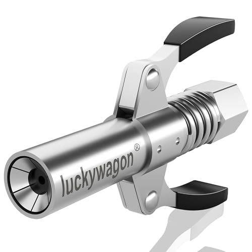 luckywagon Grease Gun Coupler Upgraded Grease Gun Tips with Non-Slip Double Handle
