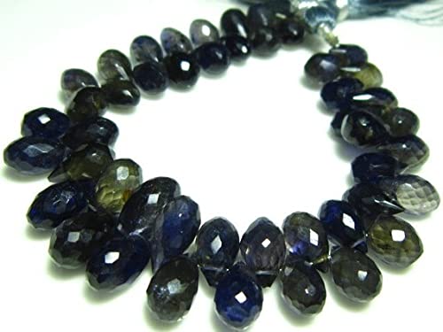 Iolite faceted tear drops en pierres naturelles éclatantes pour bijoux haut de gamme