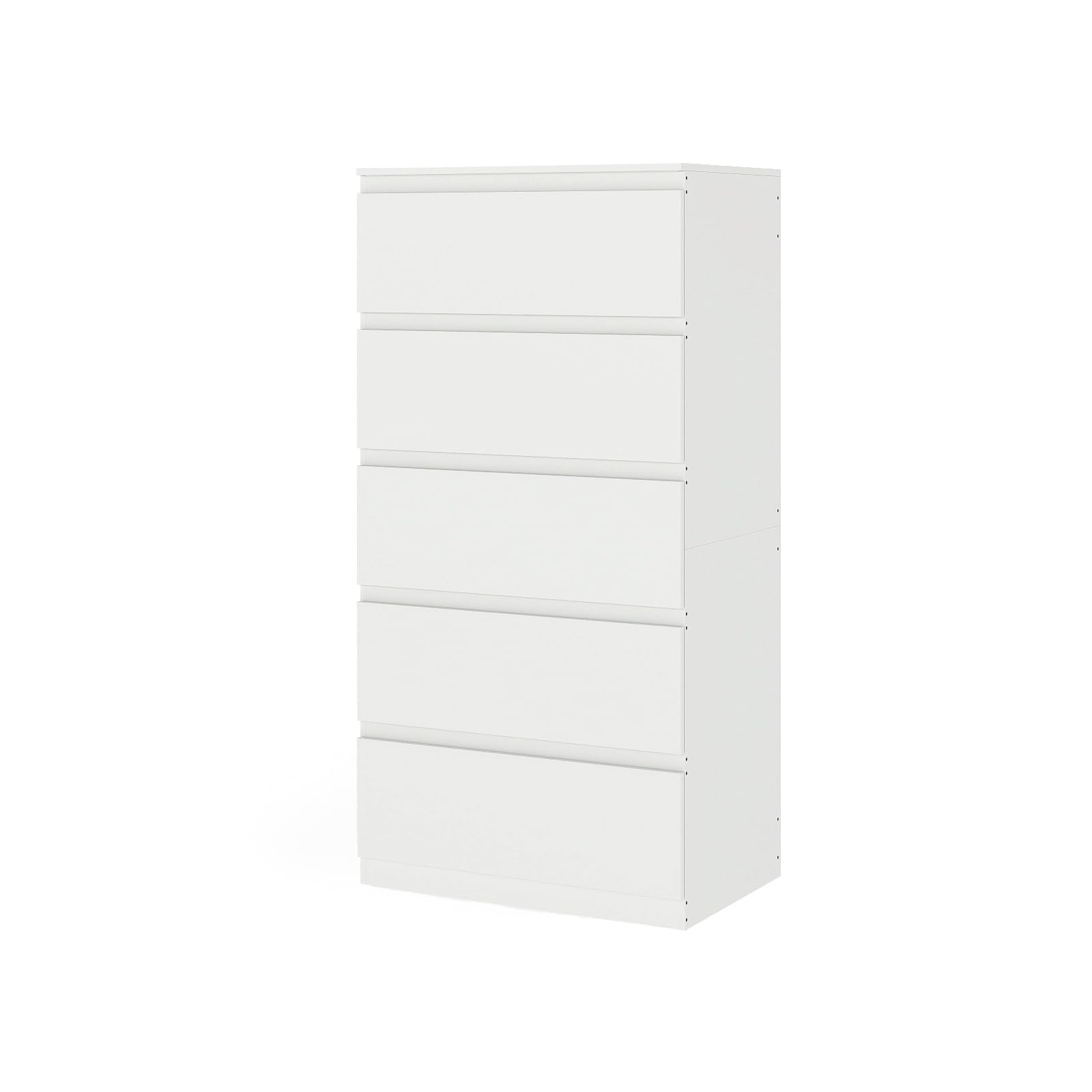 Cajonera con 5 Cajones, Ancho 60 cm, Comoda Dormitorio Blanca, Sinfonier Dormitorio, para Dormitorio, Salón, Oficina y Recibidor, 60x40x121 cm (A x F x A)