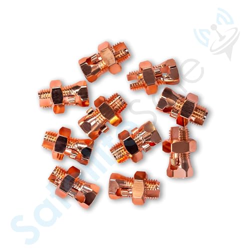 satellitesale ul-listed bonding lugs high conductivity copper coated brass grounding split bolt connectors size 6 pack of 5 pieces