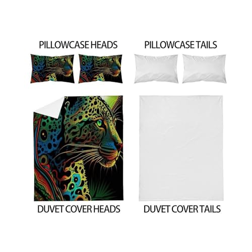 Housse de couette King léopard en microfibre 220x240 cm - 4