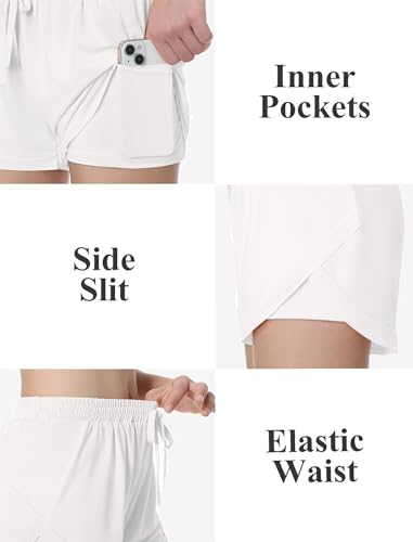 EXARUS Girls Shorts Athletic Running Sport Workout Gym Active 2 in 1 Dolphin Cheer Track Kids 6-14Y3