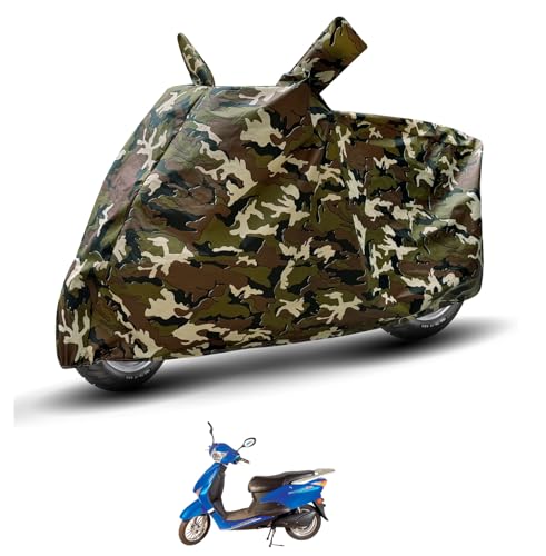 Image of Auto Hub Waterproof Scooty Cover Compatible with Avon E Scoot Dustproof, UV Protection Two Wheeler Scooty Avon E Scoot Cover - Army Print
