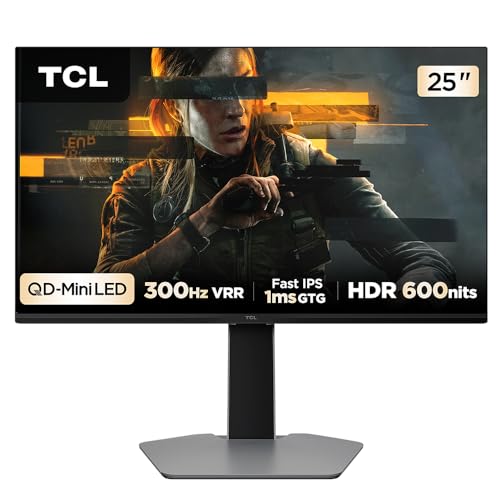 Monitor Gamer TCL 25 Polegadas QLED Mini LED Full HD G64 300Hz 1ms (GtG) Freesync HDR 600 nits 25G64
