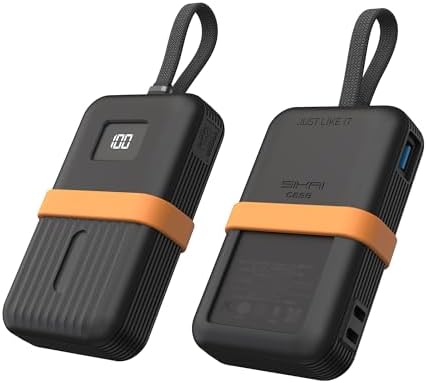 Silicone Case for Anker Zolo Power Bank 10,000mAh 30W A1680/A1688 Protective Cover with Lanyard Slot, Drop-Proof Dust-Proof Precise Cutouts for Daily Use & Travel Black