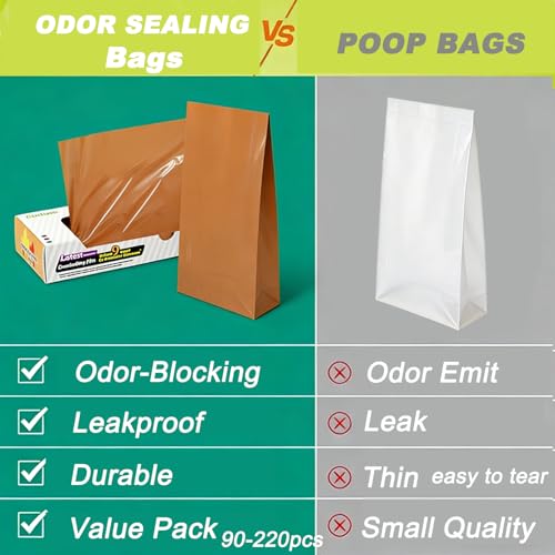 image for Covfresh Odor-Sealing Cat Poop Bags XL, 100 Count | Durable Unscented 