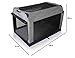 Knuffelwuff Faltbare Hundebox Auto Transportbox mit Aluminiumgestell für den Kofferraum L 76x51x48cm