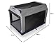 Knuffelwuff Faltbare Hundebox Auto Transportbox mit Aluminiumgestell für den Kofferraum L 76x51x48cm