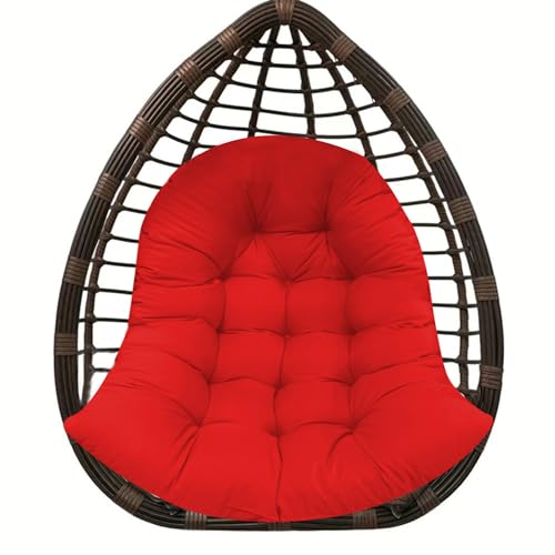 BCKNT Thicken Egg Chair Cushion Replacement, Outdoor Hammock Swing Cushions with Ties, Hanging Wicker Basket Seat Pad with High Elasticity PP Cotton, for Garden Patio Porch Furniture (Only Cushion)