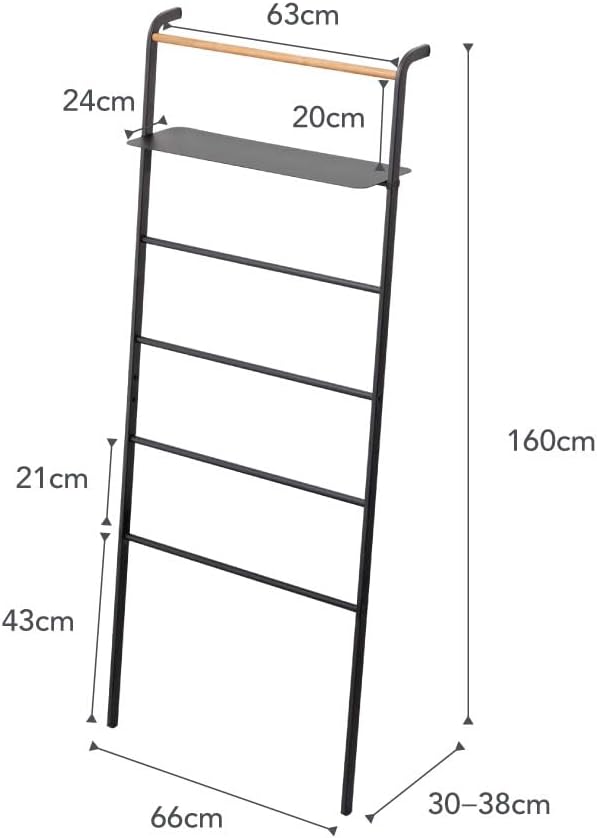 Yamazaki Home Tower Leaning Ladder Rack, Space Saving, 63" - Steel