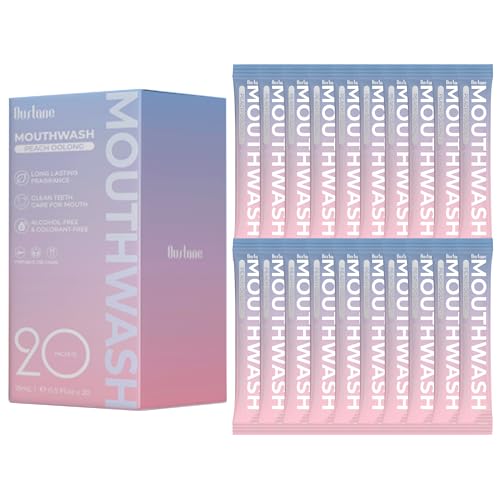 Travel Size Mouthwash,Peach Flavored Mini Mouthwash Travel Size for Fresh Breath,Individual Packaged Hotels Portable Whitening Mouthwash Toiletries Products 0.5 Fl Oz Each(Pack of 20).