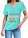 Fifth Grade Teacher Shirt for Women,It's A Good Day to Teach Fifth Grade Tshirt Back to School Tee Casual V Neck Tops Water Blue