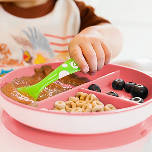 Munchkin Stay Put Suction Plates — 2-Pack Divided Sections, Pink/Purple — view 3