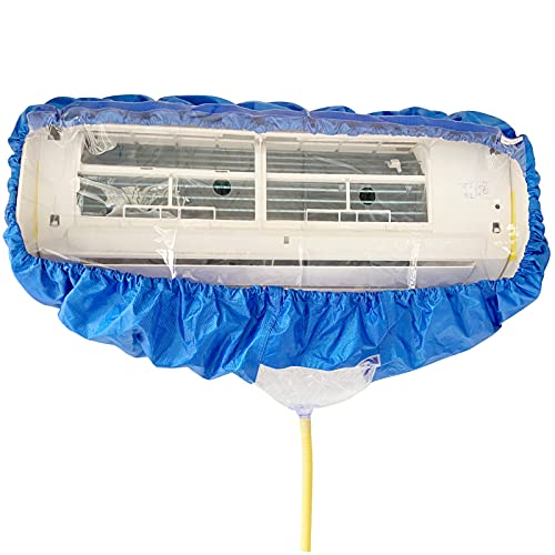Waterproof Split Air Conditioner Cleaning Kits- Wall Mounted Air Conditioning Dust Washing Clean Cover with 9.2ft Water Pipe Support Plates Air Conditioner Service Bag for Household AC Units (Size S)