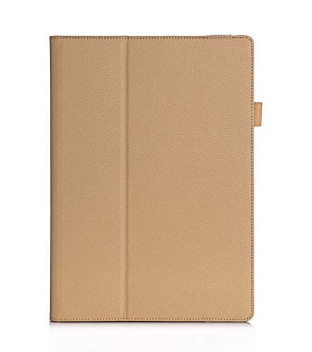 ISIN Surface Pro Funda, Microsoft Surface Pro 2017 / Pro 4 / Pro 3 12.3 Convertible Tablet Laptop Funda de Premium PU con Correa para la Mano,Soporte para Lápiz Táctil y Ranuras para Tarjetas (Oro)