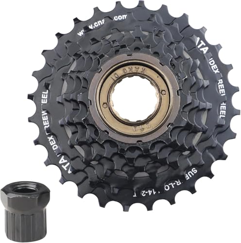 ZUKKA Bike Freewheel, Cassette de vélo à 6 Vitesses, pignon 14-28 Dents, pignon pour VTT, vélos de Route, vélos pliants, pièce de vélo VTT, Noir