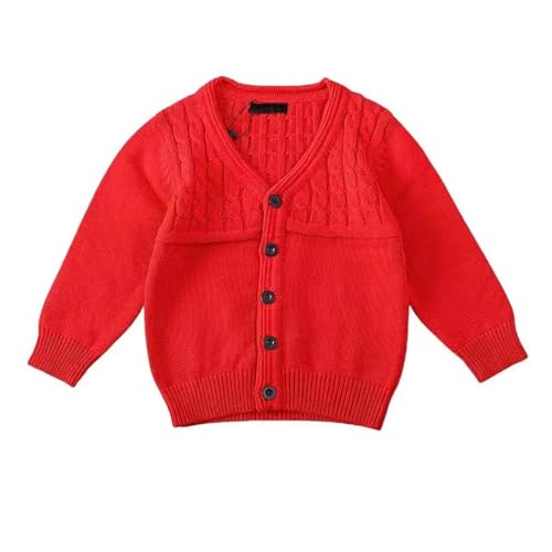 Toddler Kids Knitted Cardigan Sweater Long Sleeve V-Neck Button Up Sweatshirt Girls School 𝚄niform Warm Coat