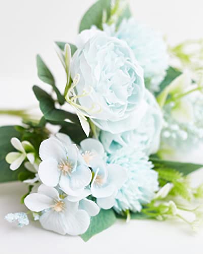 The Baked Studio, Silk Artificial Flower Bouquet (Philippine Roses, Peonies, Dandelion Flower Balls and Foliage) - Image 2