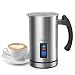 Produktbild iTeknic Milchschäumer für heißer & kalter Milchschaum, 240ml elektrischer Milchaufschäumer aus Edelstahl, 500W Milk Frother für Cappuccino, Latte, Mokka, Macchiato, heiße Schokolade