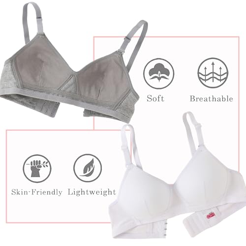 Cotton Teen Girl’s Sport Bra with Adjustable Detachable Strap Wire Free Training Bralette 3 Pack2