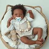 WOOROY Lifelike Reborn Baby Dolls Black – 20-Inch Realistic African American Newborn Baby Doll, Real Life Baby Dolls,Silicone Baby Doll with Full Vinyl Body with Accessories Gift for Kids Ages 3+