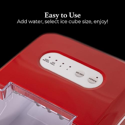 Máquina fabricadora de hielo portátil roja de 26 lb miniatura 5