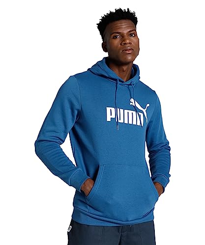 Image of Puma Cotton Men Ess Big Logo Hooded Neck Hoodie Fl (S) Mineral