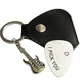 Chasing DreamsMRL Guitar picks with Cowhide Leather Case guitar pick holder stainless steel Gifts for Men Husband Boyfriend Birthday Valentine's Day Father's Day (I Pick You)