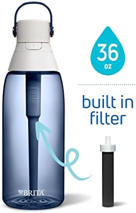 Brita Insulated Filtered Water Bottle with Straw, Reusable, BPA Free Plastic, Night Sky, 36 Ounce