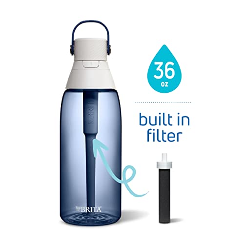 Brita Insulated Filtered Water Bottle With Straw, Reusable, Bpa Free Plastic, Night Sky, 36 Ounce #TOP3