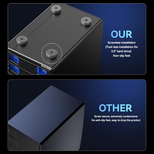 Image of CENMATE 8 Bay Hard Drive RAID Enclosure with Cooling Fan for 2.5 /3.5 inch SATA HDD /SSD with USB A /C 3.0+eSATA Cable, 3.5 Hard Drive Enclosure Supports 160TB Capacity, 8 RAID Modes, DAS(NO NAS)