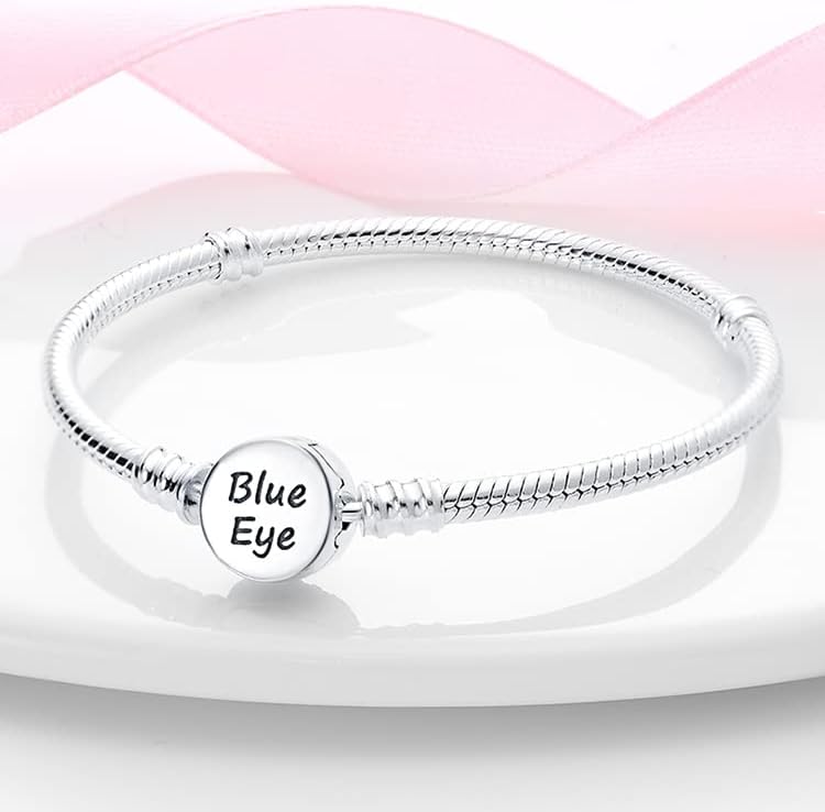MICOO 925 Sterling Silver Snake Chain Butterfly Charms Bracelet, Evil Eye Bracelet with 5A Cubic Zirconia Bracelets for Women Birthday Gifts - Image 3