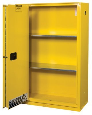 Justrite 45 Gal Ylw Safety Cabinet 1-Sliding Door - 1 Each