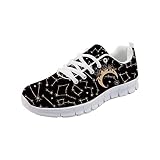 Forchrinse Floral Moon Constellation Star Print Running Shoes for Women Men Walking Tennis Shoes Mesh Lace Up Athletic Sneakers Breathable