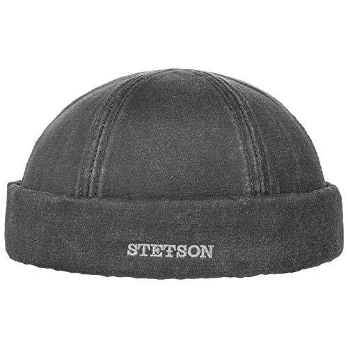 Stetson Ocala Cotton Docker Cap Men Black 7-7 1/8
