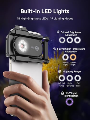 Image of MIAO LAB 300X Phone Microscope Lens, Phone Camera Micro Lens with Universal Clip /LED Light /CPL, Mini Pocket Microscope Attachment Fit for iPhone 16 /15 /14 /13, and Most Smartphone