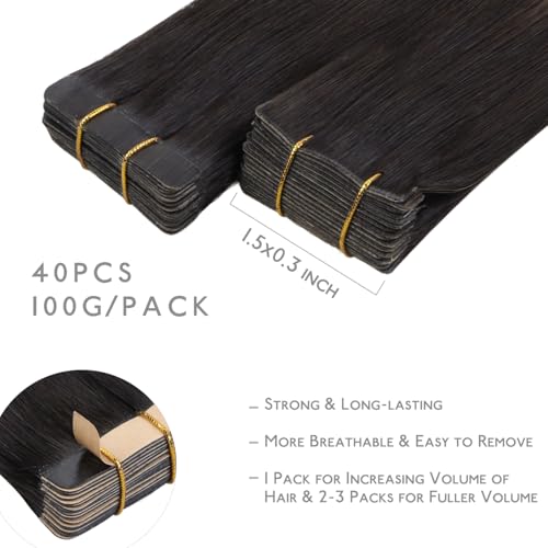Image of WENNALIFE Invisi Edge Tape in Hair Extensions Human Hair,#2 /6 /2,22 Inch | 22 Inch 100g 40pcs (Invisi Edge & Classic) Balayage Dark Brown Mixed Chestnut Brown Invisi Injected Remy Hair Seamless