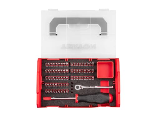 Image of TEKTON 1 /4 Inch Bit Driver and Bit Set, 74-Piece | DRV36001 | Mini Stacking Tool Box, Custom Foam