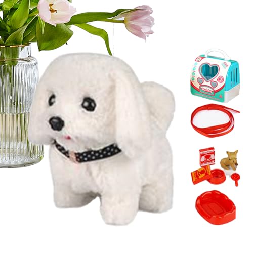 Uhngw Realistischer Welpenroboter, realistischer Roboterhund - Roboterhund, der Sich wie EIN echter Hund verhält - Plüsch Haustier, interaktives elektronisches Stofftier, Gehen, Bellen, Schwanzwedel