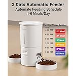 Dual Automatic Cat Feeder 2 Cats,6 Meals/Day,12 Portions/Meal,4.2L Dual Power Double Bowls Feeder,Dry Food Auto Pet Dispenser,10S Voice Record,Flexible Schedule Timer(White,Stainless Dual Bowls) - Image 2